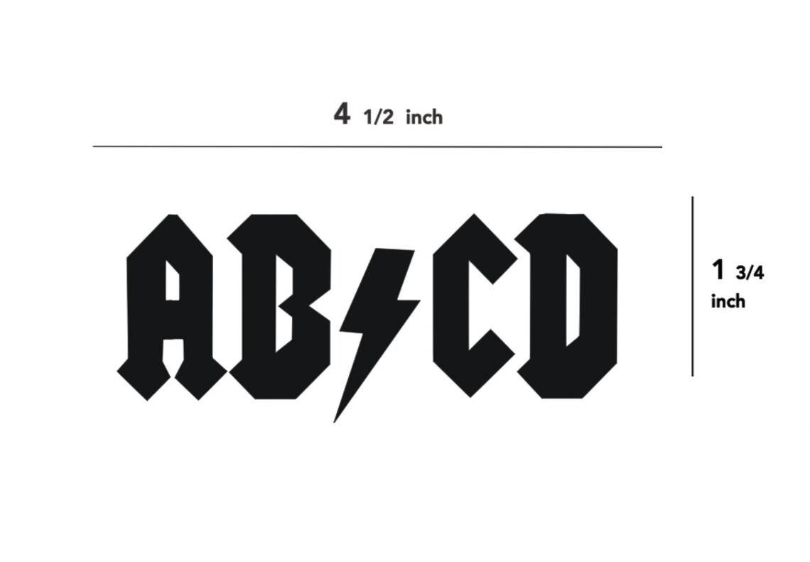 ABCD (in ACDC Style) - Vinyl Decal - Etsy