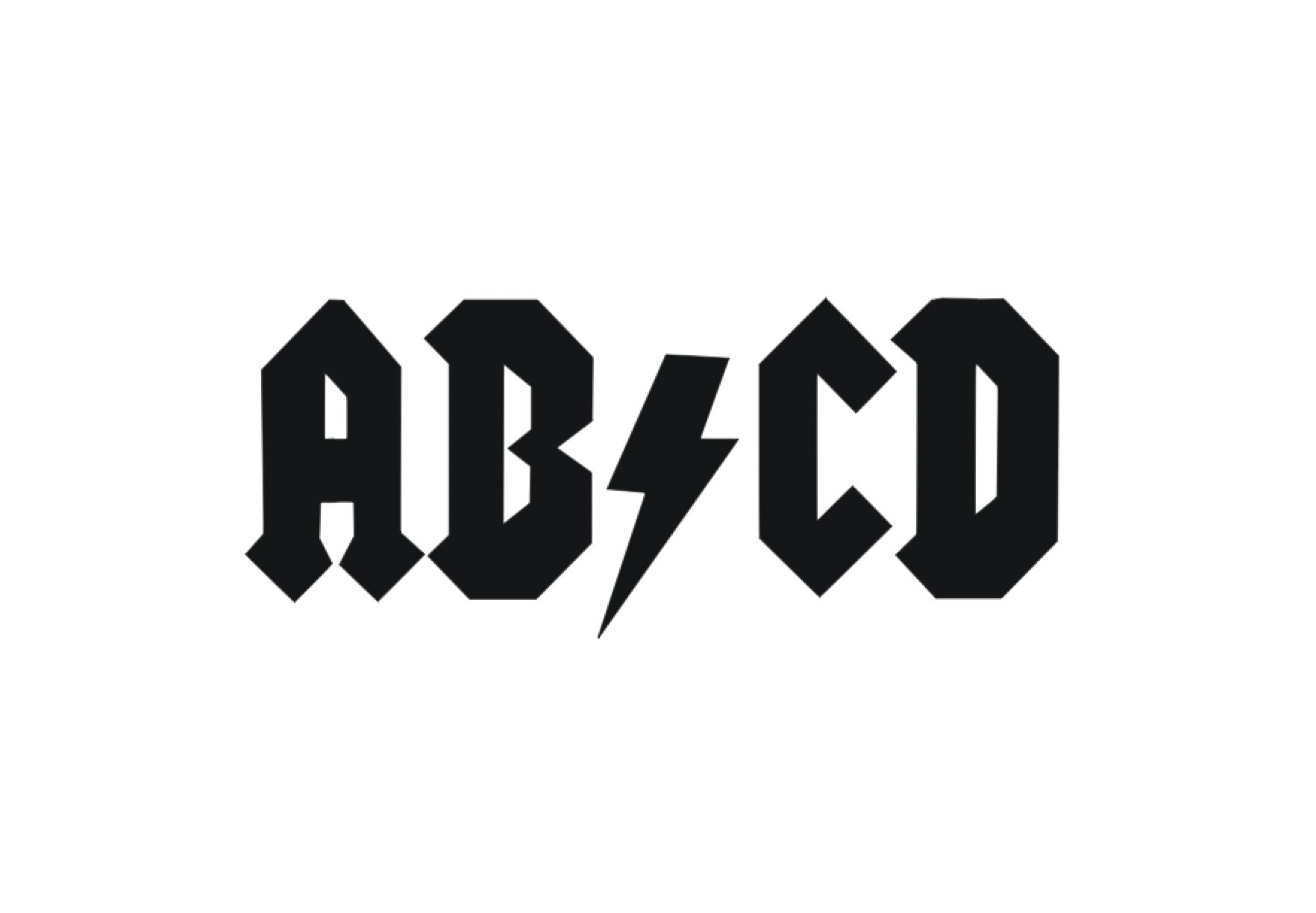 ABCD (in ACDC Style) - Vinyl Decal - Etsy