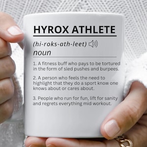 Hyrox Athlete Fitness Gym Kaffeetasse, Hyrox Becher, Workout-Teetasse, Übungsliebhaber Geschenk, Motivationsbecher, Athlet, Geschenk für Fitnessliebhaber