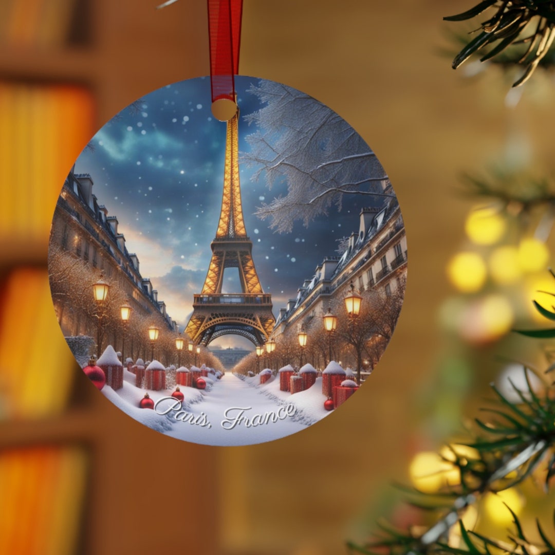 Paris Christmas Ornament Paris Bauble Personalization Etsy