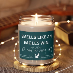 Odora come una candela vincente degli Eagles, Candela regalo Philadelphia Eagles, NFL Eagles, Decorazione del giorno della partita, Candela a tema sportivo, Regalo per lui