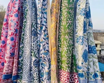 Pareo plażowe z nadrukiem ręcznym, bawełniany sarong, kwiatowy szal plażowy, letni szalik boho