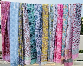 Hand Block Print Cotton Sarong: Colorful Beach Wrap Pareo | Bulk Quantity