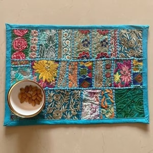 Rajasthani Patchwork Table Runner & Placemat Set Rajasthani Patchwork Table Runner & Placemat Set