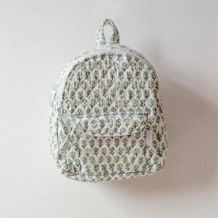 Block Print Cotton Quilted Handmade Backpack For Woman Indian Vintage School Bag For Students Gift For Girls Unique Backpack Travel Backpack