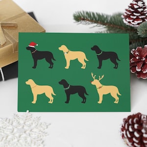 Black and Yellow Lab Christmas Card: Dog Holiday Greetings