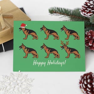 German Shepherd Dogs Postcard pack 10/30/50 Custom return address German Shepherd dog lover holiday greeting card for Xmas season greeting