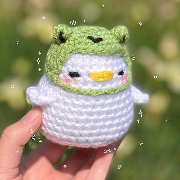 Duck with Frog Hat Plushie