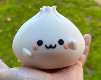 3D Printed Large Kawaii Happy Bao | Desk Toy & Décor