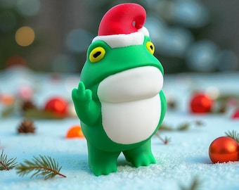 Grumpy Santa Frog | 3D Printed | Collectable | Desk Model