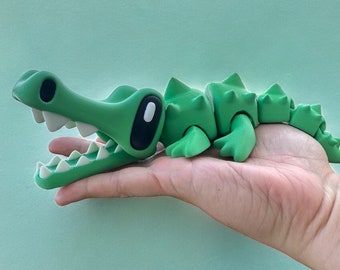 Articulated Flexi Crocodile | 3D Printed Fidget Toy | Flexible Croc Desk Buddy