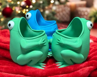 Portapenne a forma di rana riciclata / Stampato in 3D / Portapenne da cancelleria