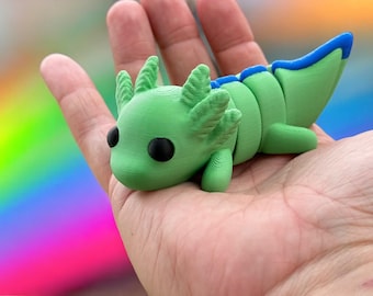 3D Printed Baby Axolotl Fidget Toy: Articulated Collectible