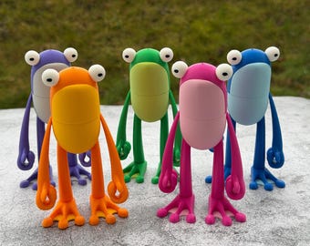 3D Printed Articulated Frog – Poseable DIY Kit or Assembled Desk Toy