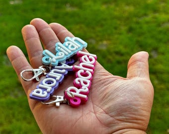 Personalised Name Keychain | Custom 3D Printed Bag Tag | Unique Gift for Kids & Adults | Custom Keyring with Name