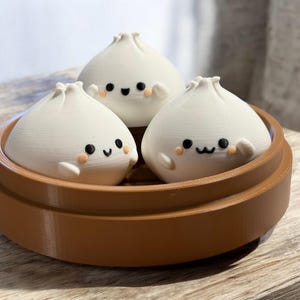 Figurines de bao kawaii imprimées en 3D : décoration de bureau joyeux dim sum