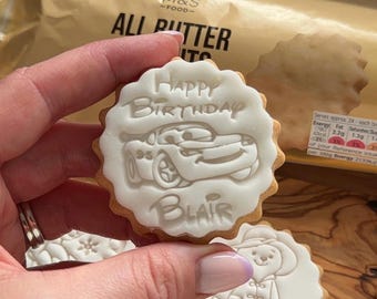 Gepersonaliseerde koekjesstempel autothema – aangepaste 3D-geprinte fondantembosser