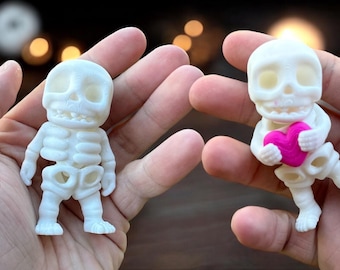 Drukowany w 3D szkieletowy przyjaciel: przegubowa zabawka sensoryczna, dekoracja na Halloween