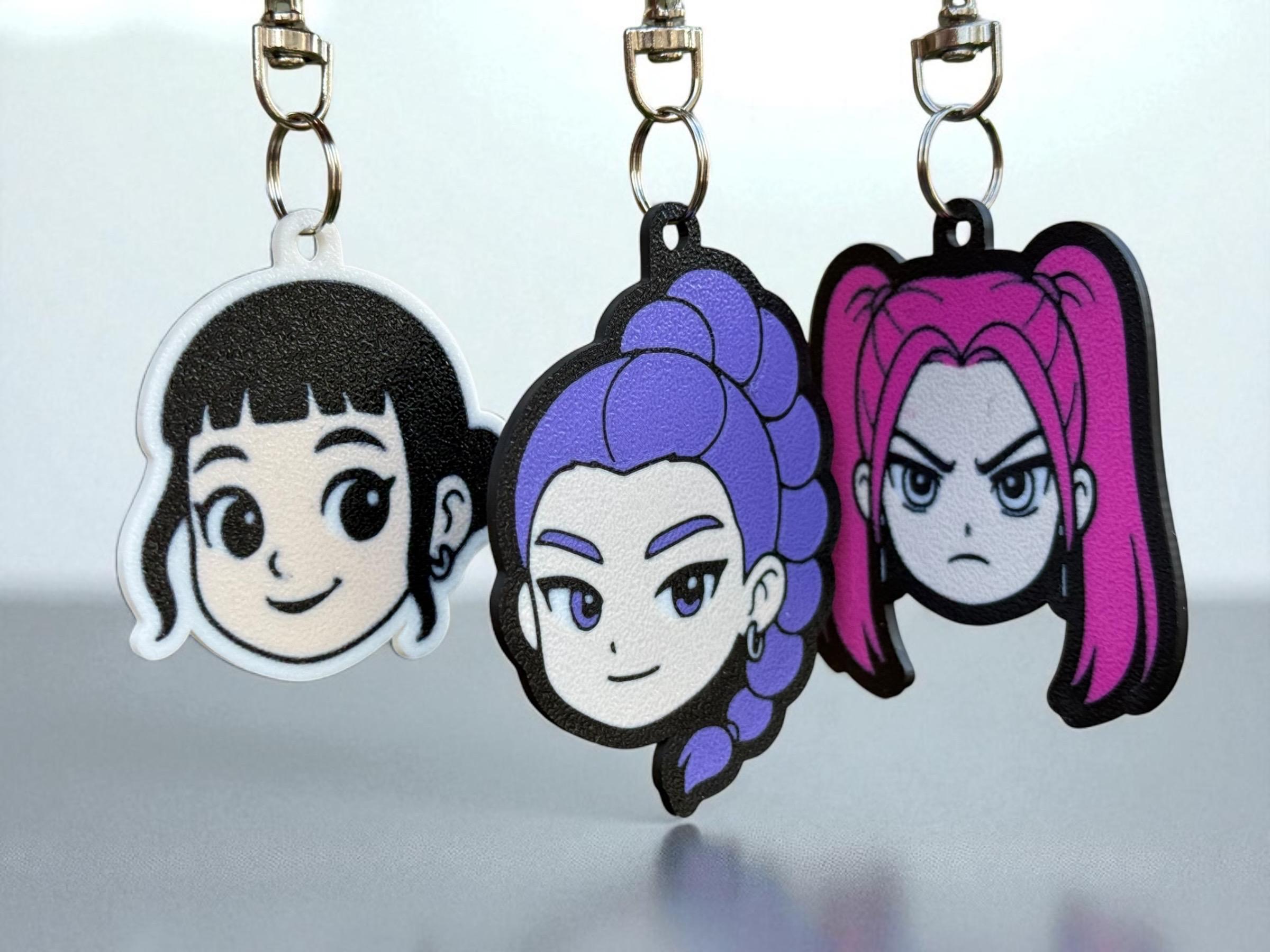 Porte-clés Acrylique Devil Hunters – Lot De 8 Pièces, Pendentifs Chibi 5 Cm – Collection, Décoration, Fan - 7