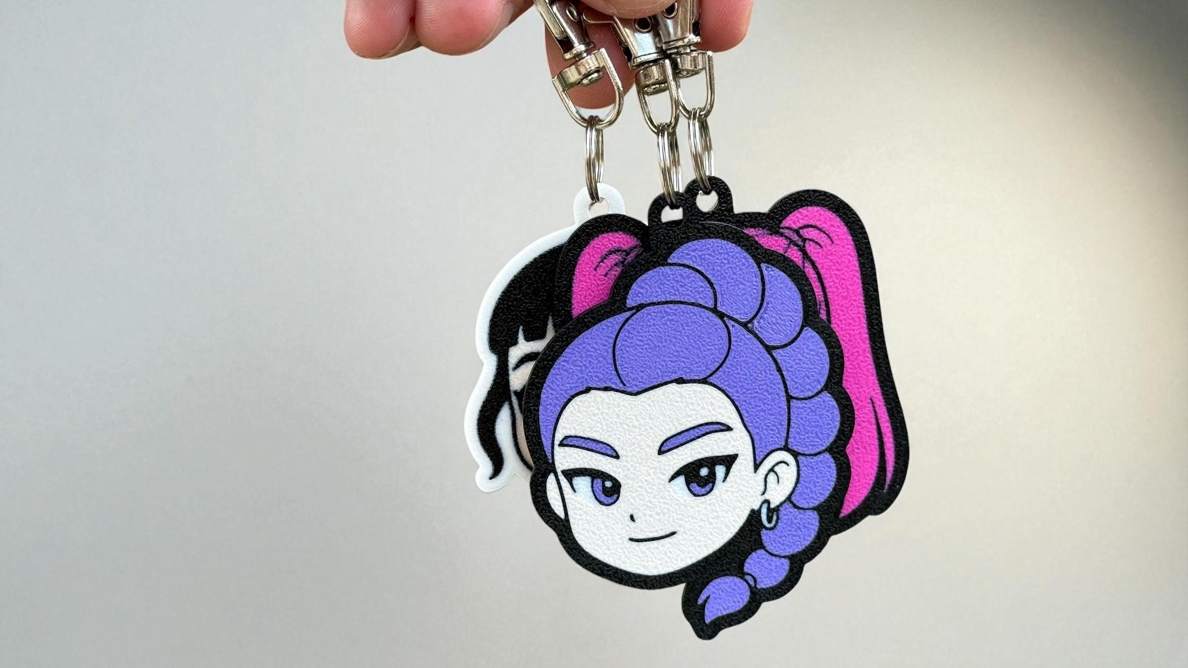 Porte-clés Acrylique Devil Hunters – Lot De 8 Pièces, Pendentifs Chibi 5 Cm – Collection, Décoration, Fan - 12