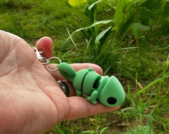 3D Printed Baby Chameleon: Articulated Fidget Toy, Collectible