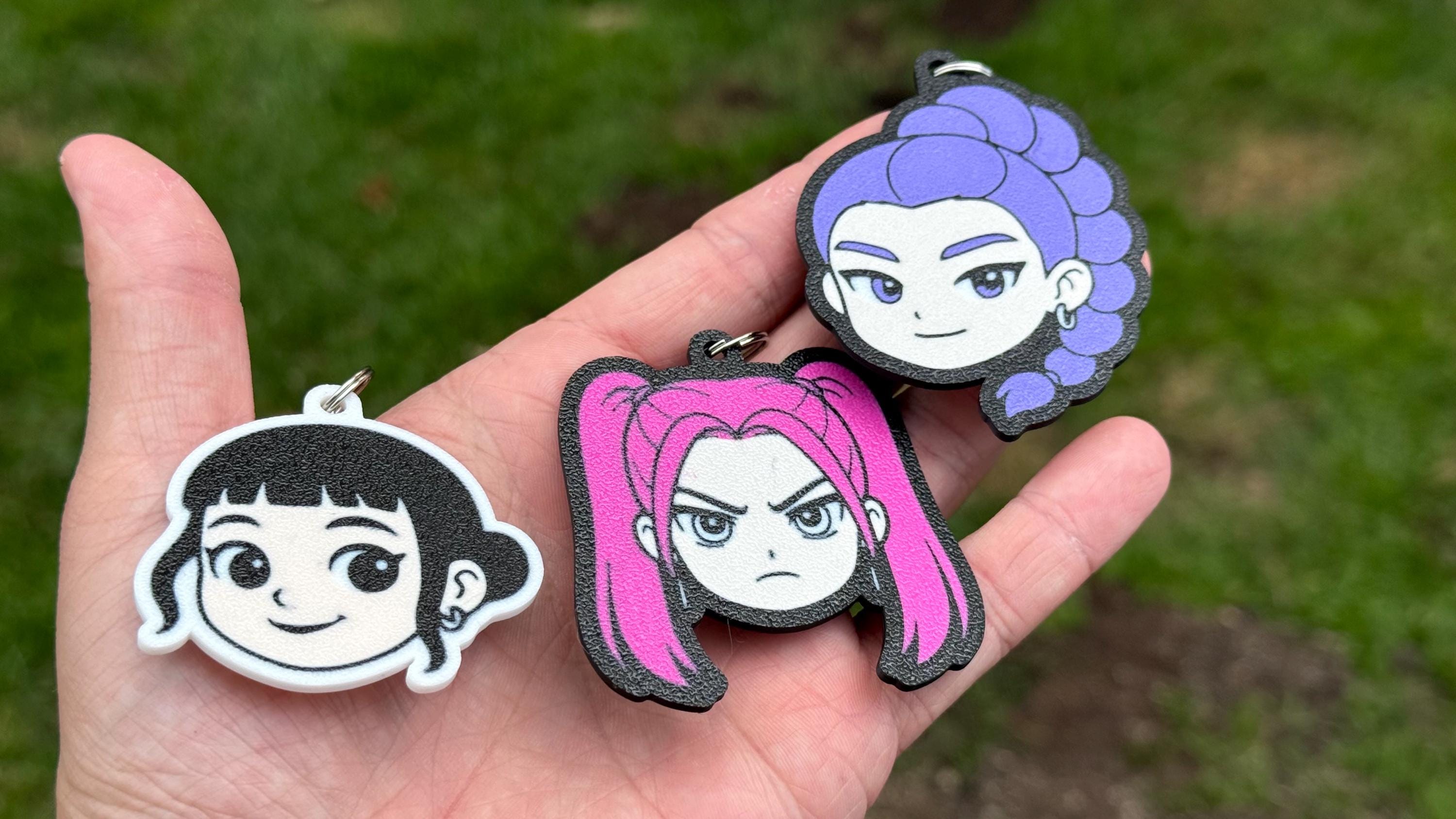 Porte-clés Acrylique Devil Hunters – Lot De 8 Pièces, Pendentifs Chibi 5 Cm – Collection, Décoration, Fan - 2