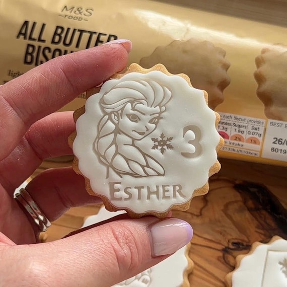 Personalized Ice Queen Biscuit Stamp – Custom 3D Printed Fondant Embosser