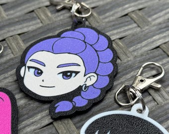 Porte-clés Acrylique Devil Hunters – Lot De 8 Pièces, Pendentifs Chibi 5 Cm – Collection, Décoration, Fan - 4