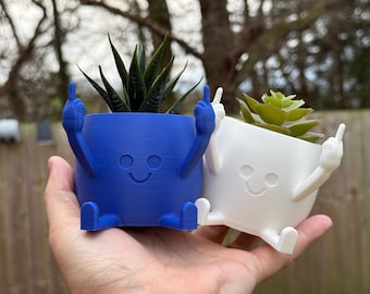 3D-geprinte middelvingerplanter: brutale plantenpot