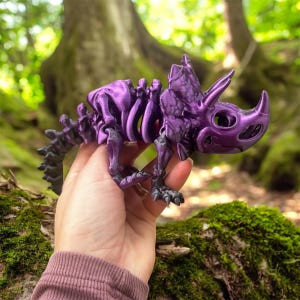 Szkielet Triceratopsa Flexi, drukowany w 3D Fidget, przegubowy dinozaur, kolekcjonerska figurka dinozaura, prezent sensoryczny