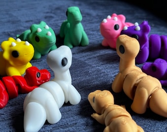 Baby Dinosaur Fidget Toy Bundle | 3D Printed Baby Dinosaur Flexi Fidget Toys