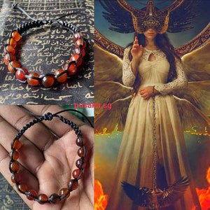 Rare Easal Eaqiq Sulaymani Hijr Khodamic jinni Stone Gelang(Bracelet) (Batu Akik Suleimani Madu ), Refer To Description Below