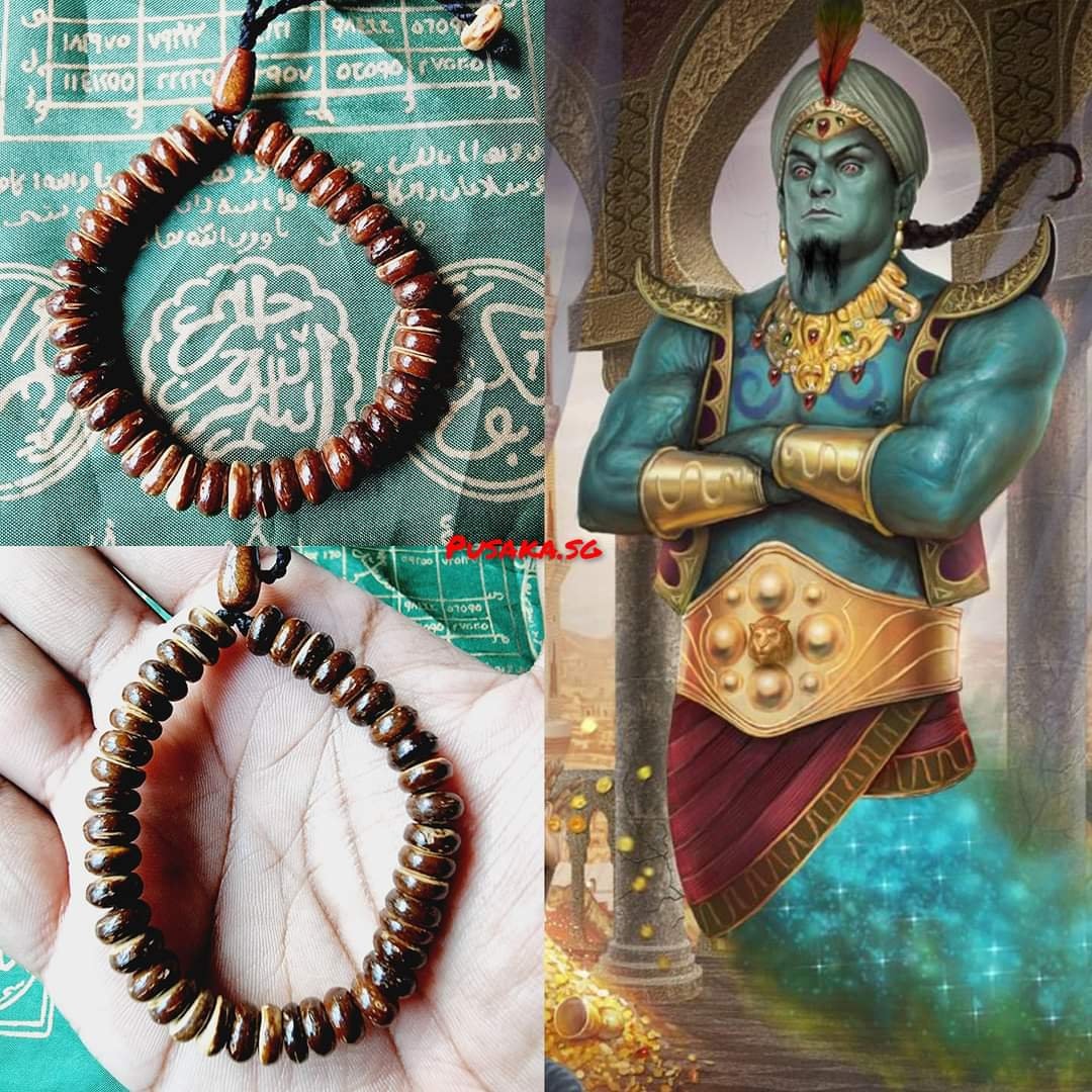 Prosperity And Fortune Khodam King Djinn Dewa (Lord Kuberan's subordinate) Gelang Wood Bracelet, Read Description!