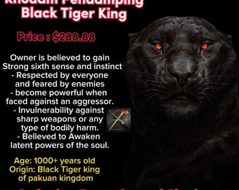 Customised Special And Most Powerful Protection And Authority Black Tiger Khodam King Djinn Vessel Of The Sundanese Pakuan Kingdom.