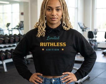 Limited Ruthless Edition Crop Hoodie | Retro Text Minimal