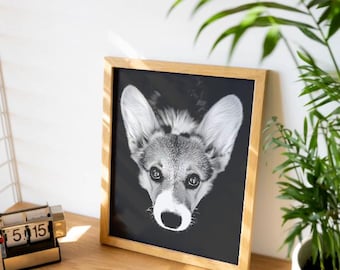 Corgi Dog Portrait Art Print: Modern Nursery Decor (Digital Download)