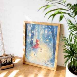 Rotkäppchen | Kinderzimmer Poster | Mädchen Raum Dekor | Bunter Wandbehang | Verzauberte Galeriewand-Set | Kinderposter
