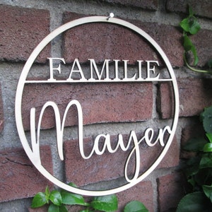 Personalized wooden door decoration 25 cm / wedding gift / housewarming gift / family sign / front door sign / door decoration