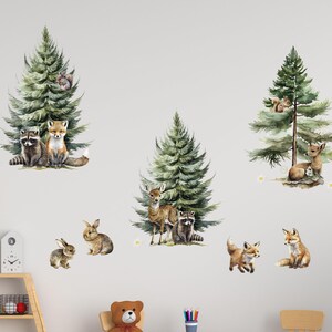 forest wall decals, woodland animals wall decals, nursery decal, woodland wall decals, forest decal, woodland animal
