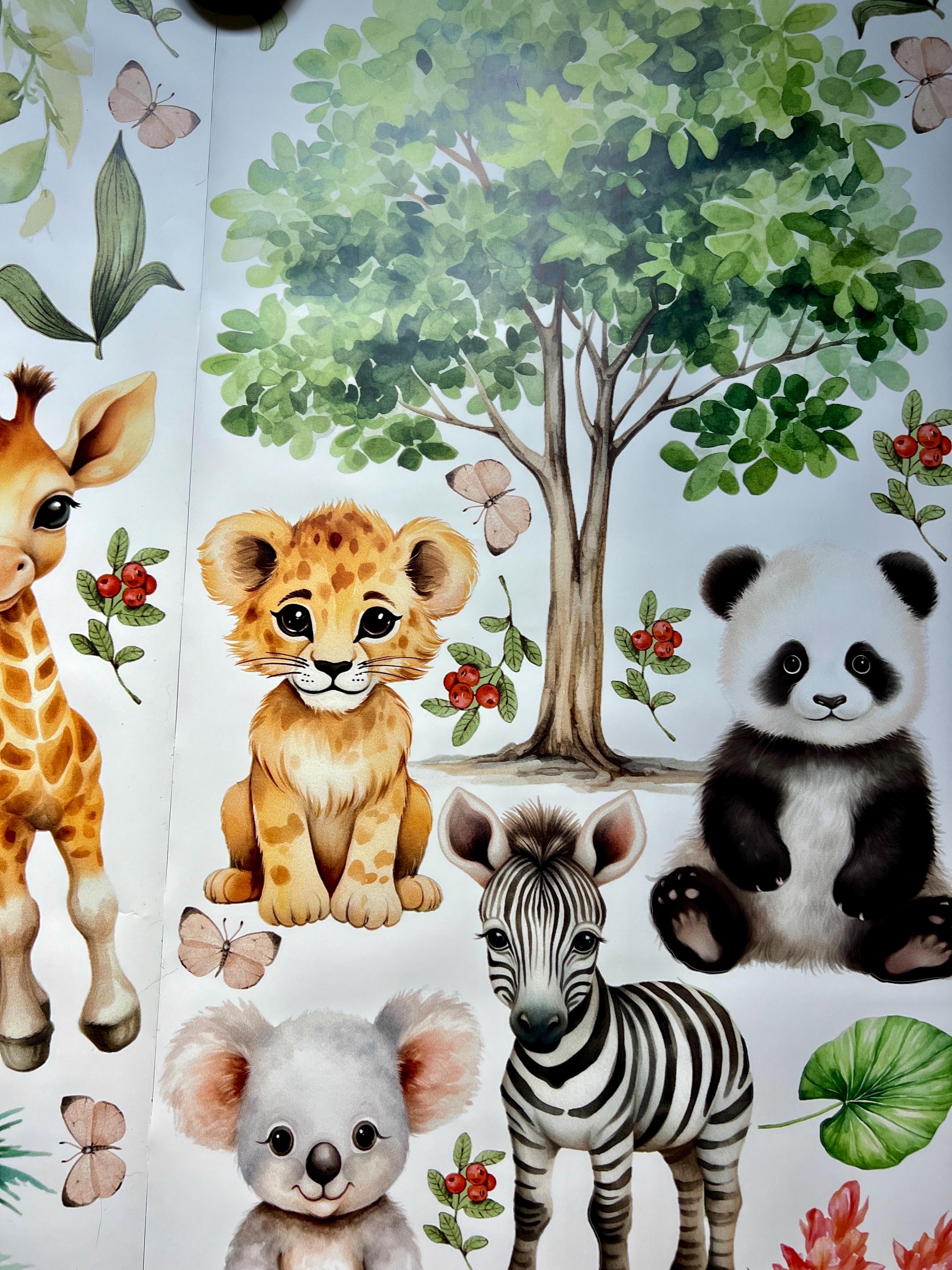 wondever Adesivi urali Aniali Giungla Sticker da uro Leone Giraffa