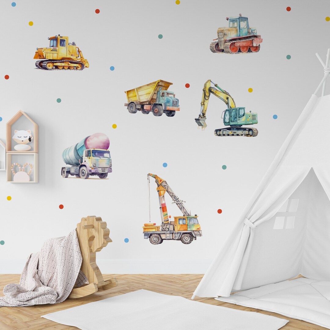 Construction Wall Stickers, Truck Wall Decal, Construction Wall Decals
