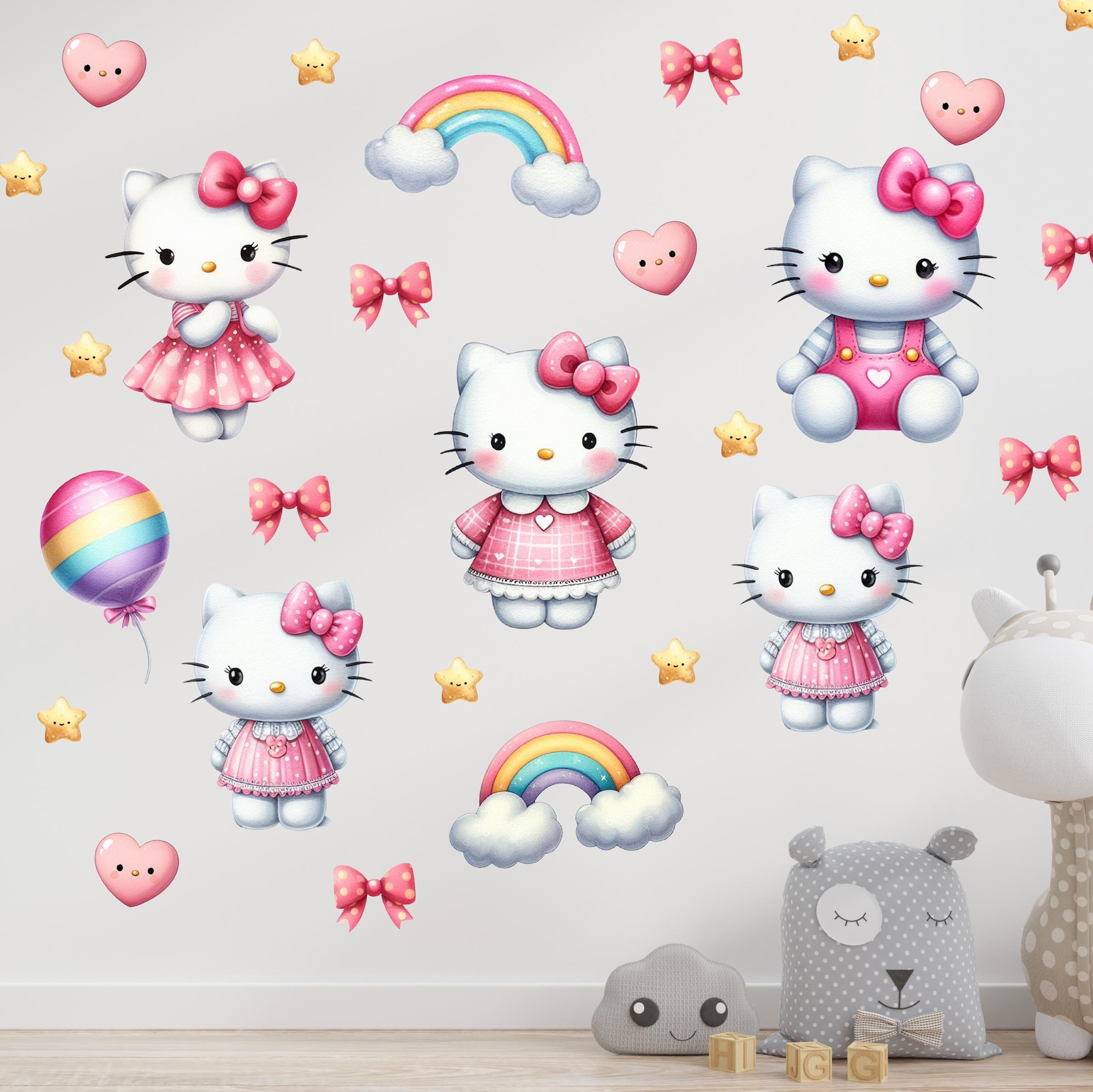 Sticker Toise Hello Kitty - Décoration Murale Pour Chambre D'enfant - Neuf
