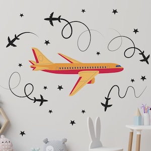 Flugzeug Wandtattoos: Kinderzimmer Dekoration, Jungenzimmer Aufkleber