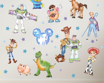 Lot D'autocollants Muraux Toy Story WC356 – Vinyl, Autocollant, Effet 3D, Neuf