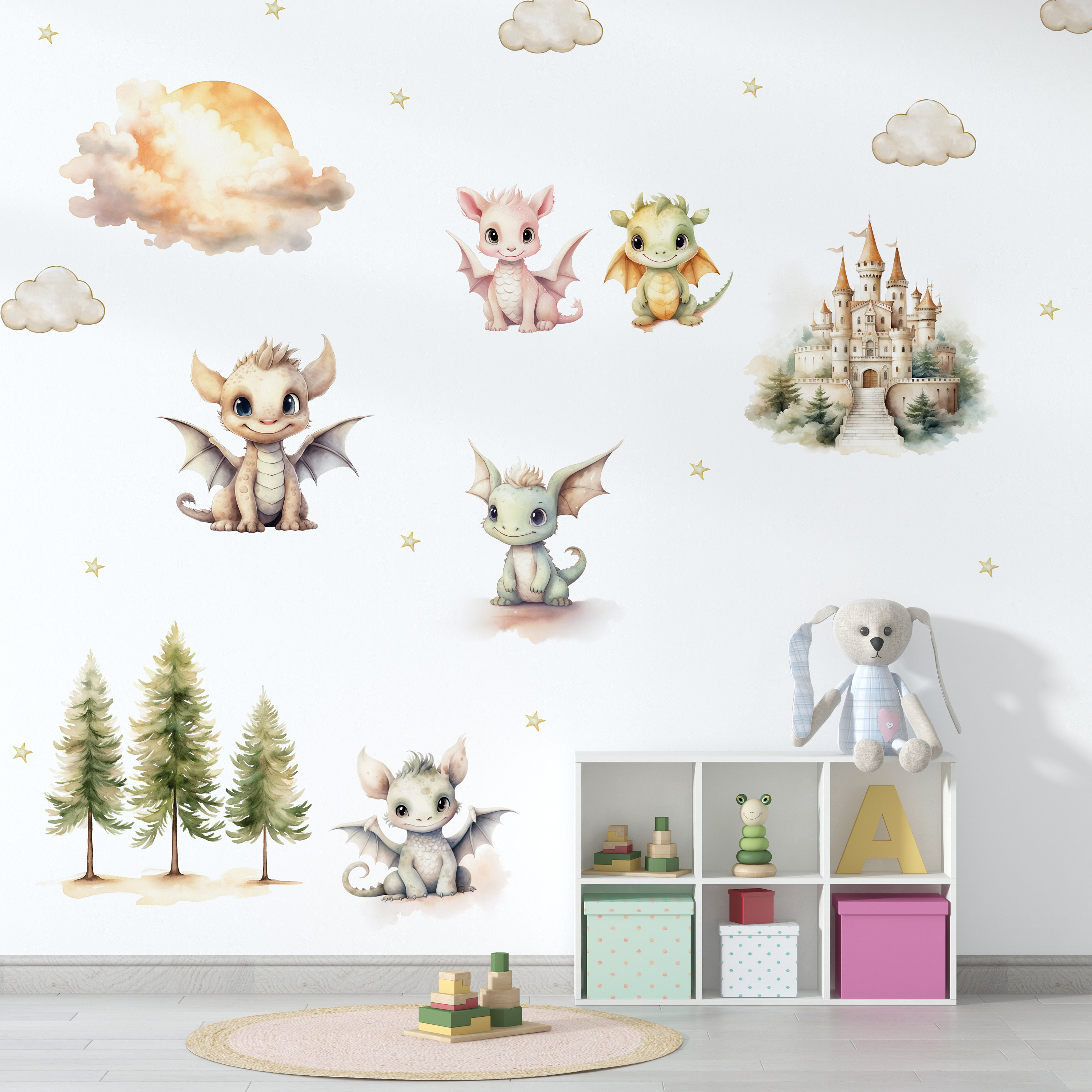Dragon Nursery, Baby Dragon Decals, Dragon Wall Decal, Dragon Sticker ...