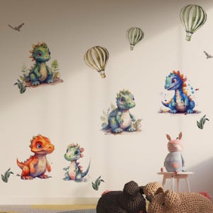 Watercolor Dinosaur Wall Decals: Peel & Stick Nursery Decor