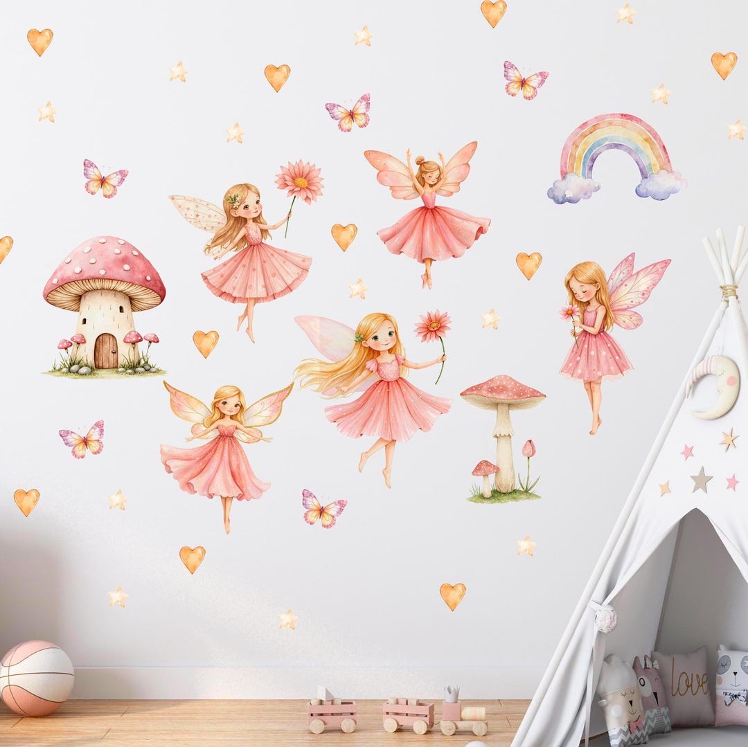 Fairy Wall Decals, Fairy Stickers, Girls Room Decor, Fairy Decor, Girls ...