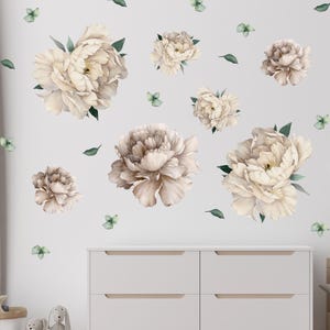 Peony Wall Decals: Removable Floral Stickers for Nursery Decor