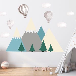 Mountain Wall stickers, boho Mountains wall decal, Easy Removable Vinyl Decals