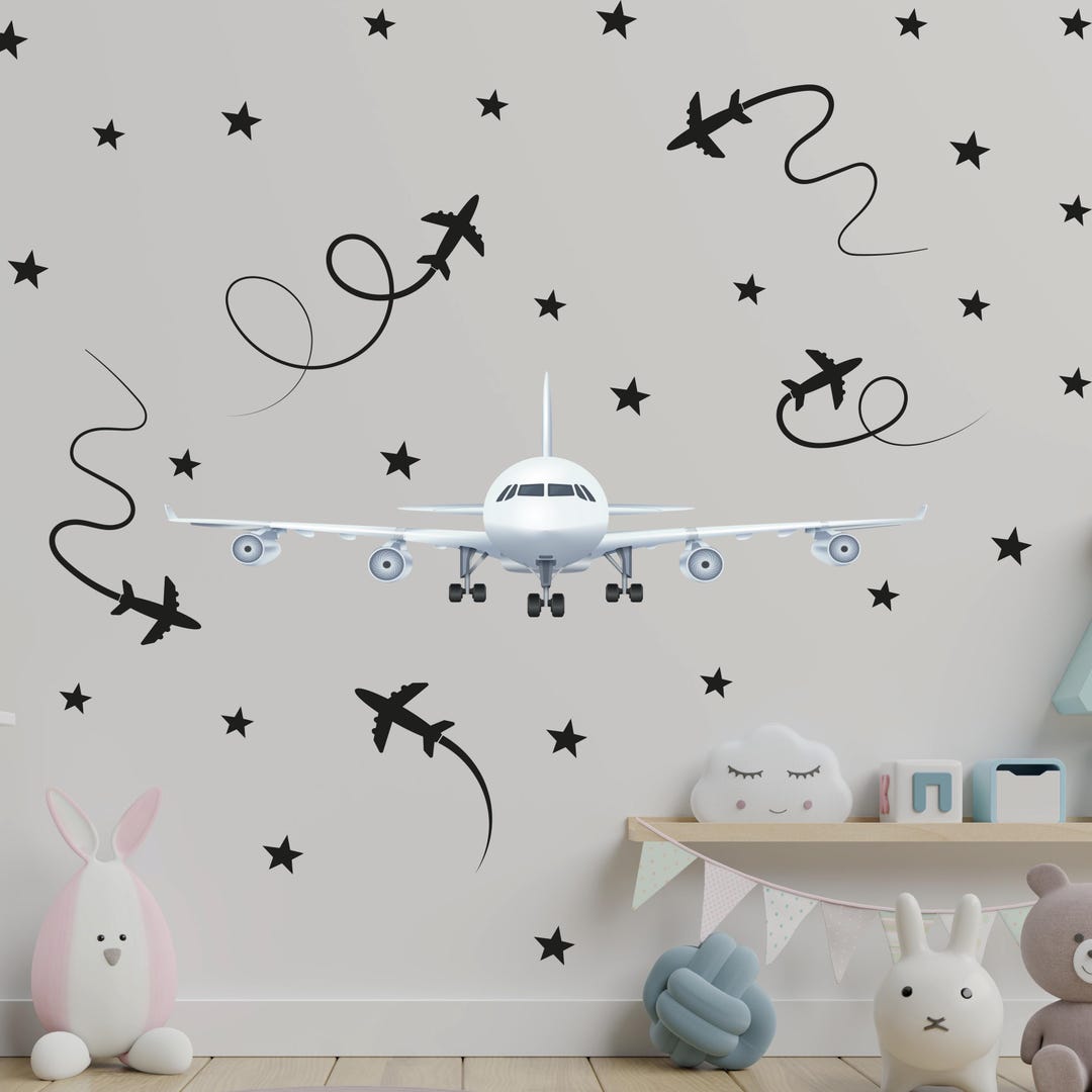 Airplane Wall Decals Planes Aircraft Wall Stickers With Multiple Flying ...